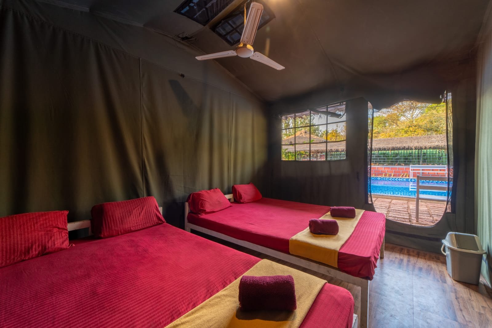 Commando tent stay with pool view